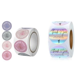 1000 1” & 0.98” Thank You Stickers